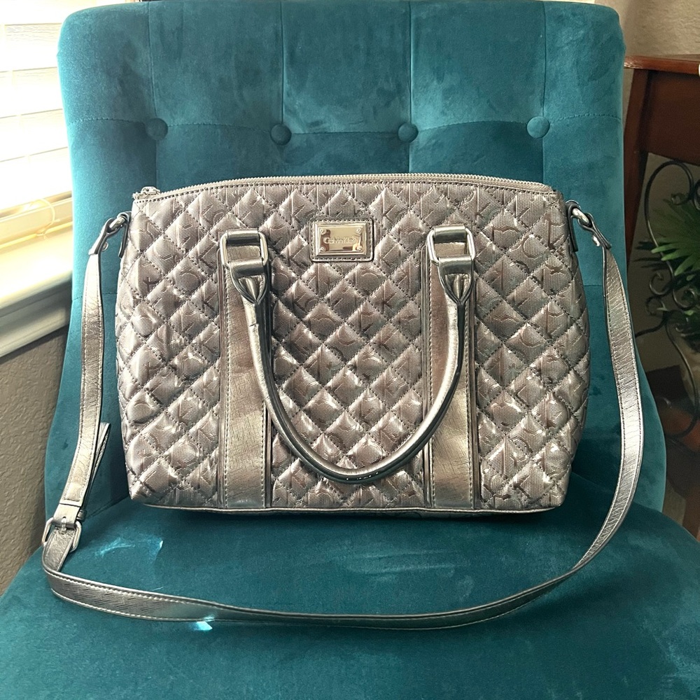 Calvin Klein quilted shoulder/satchel